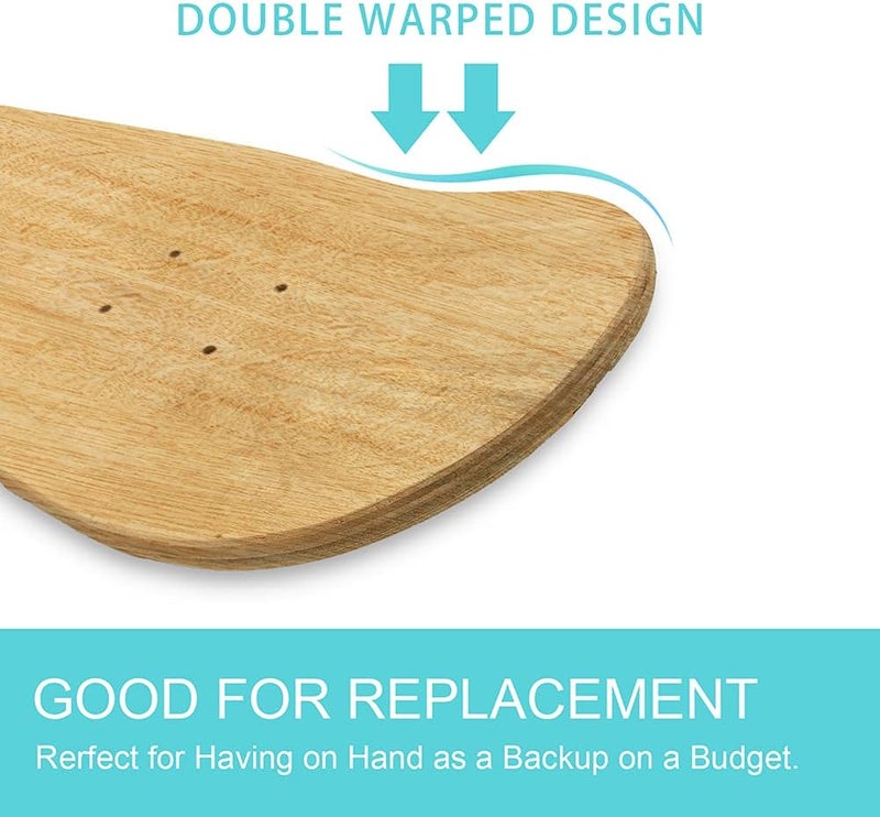 Beipoo 31"x 8" Blank Skateboard Decks,Natural,7-Layer Maple Double Tail Skateboard,Great for Replacement and Art Painting - Image 2